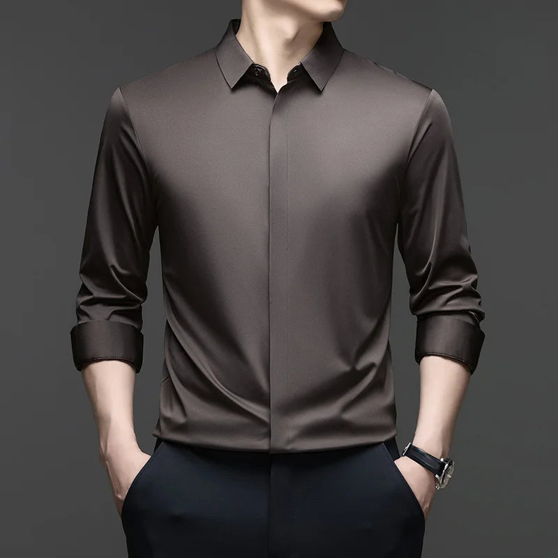Long Sleeve Shirt Slim Fit Casual