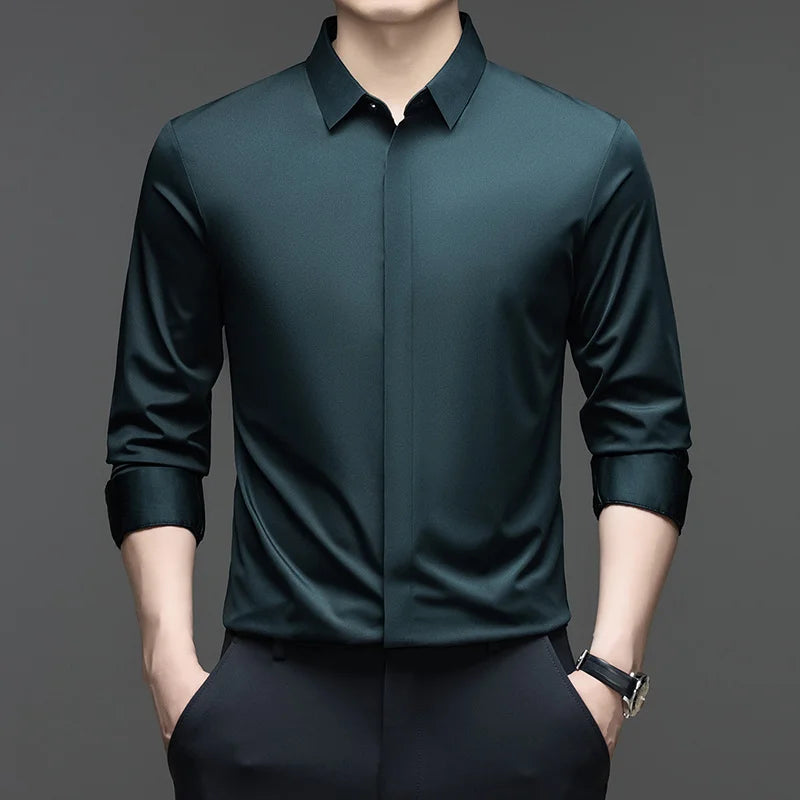 Long Sleeve Shirt Slim Fit Casual