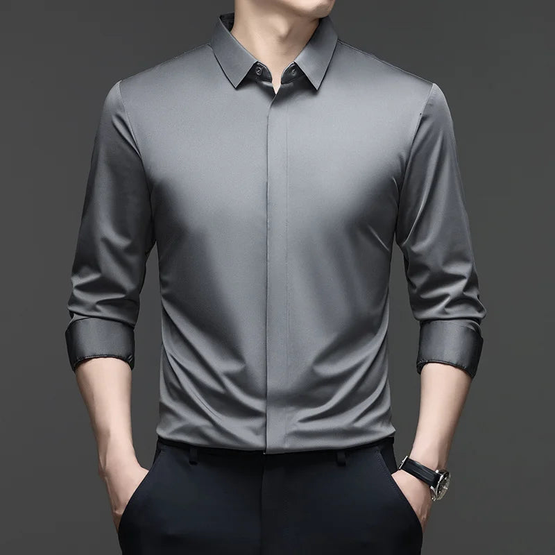 Long Sleeve Shirt Slim Fit Casual