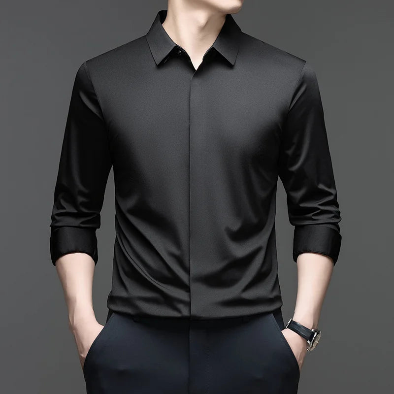Long Sleeve Shirt Slim Fit Casual